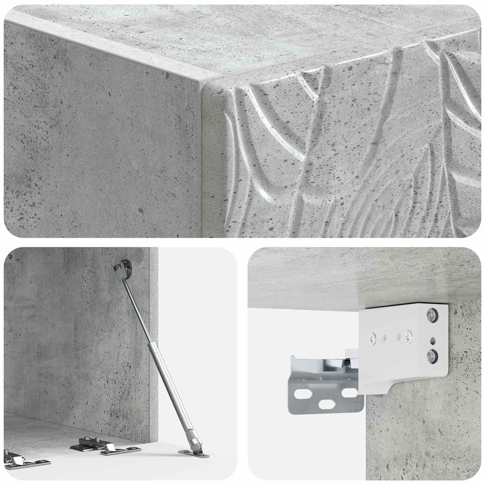 Wandbeugel TV-kast 59,5 x 41 x 30 cm Betongrijs Bewerkt hout is nu te koop bij PeponiXL, paradijselijk wonen!