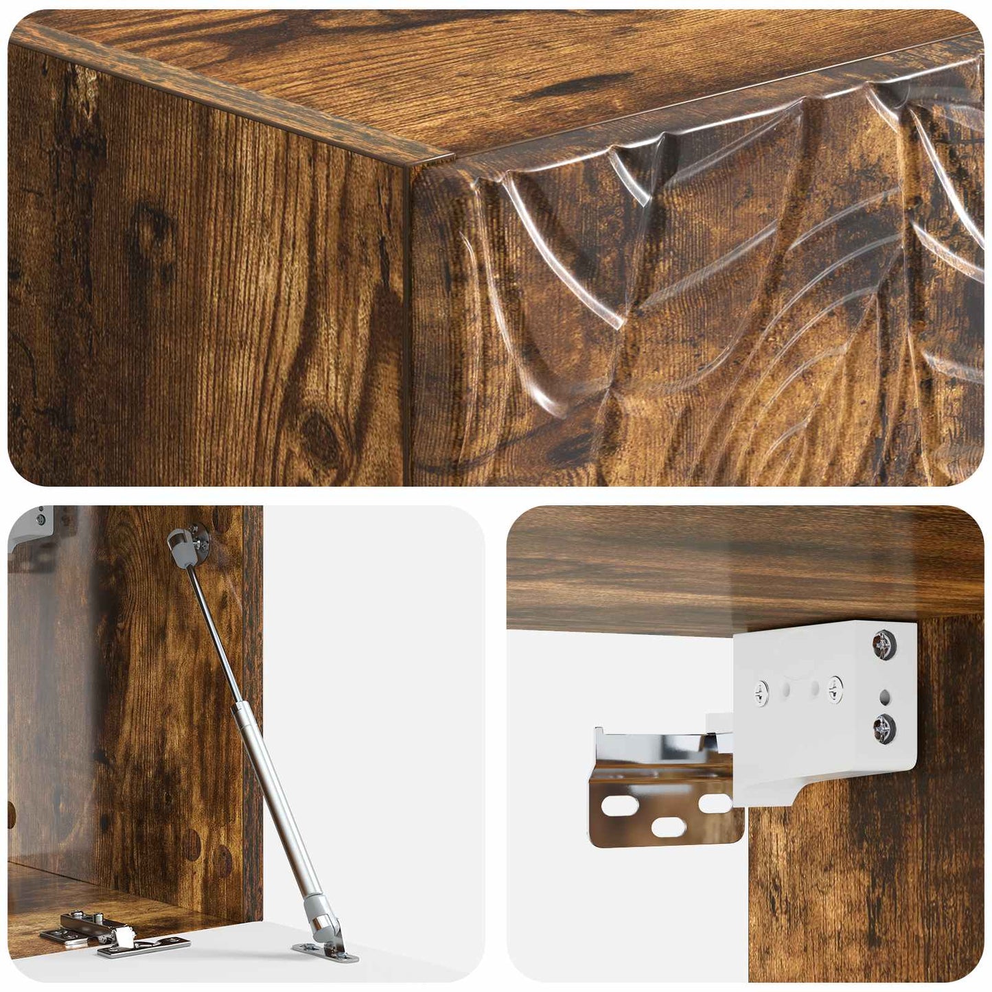 Wandbeugel TV-kast 59,5 x 41 x 30 cm Gerookt eiken Bewerkt hout is nu te koop bij PeponiXL, paradijselijk wonen!