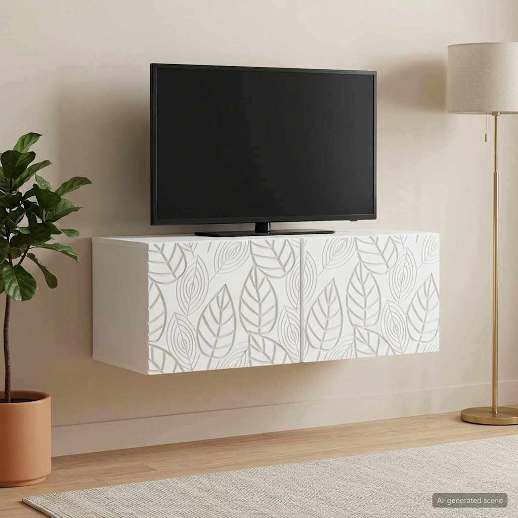 Wandbeugel TV-kast 78,5 x 31 cm Wit Bewerkt hout Wandgemonteerd is nu te koop bij PeponiXL, paradijselijk wonen!