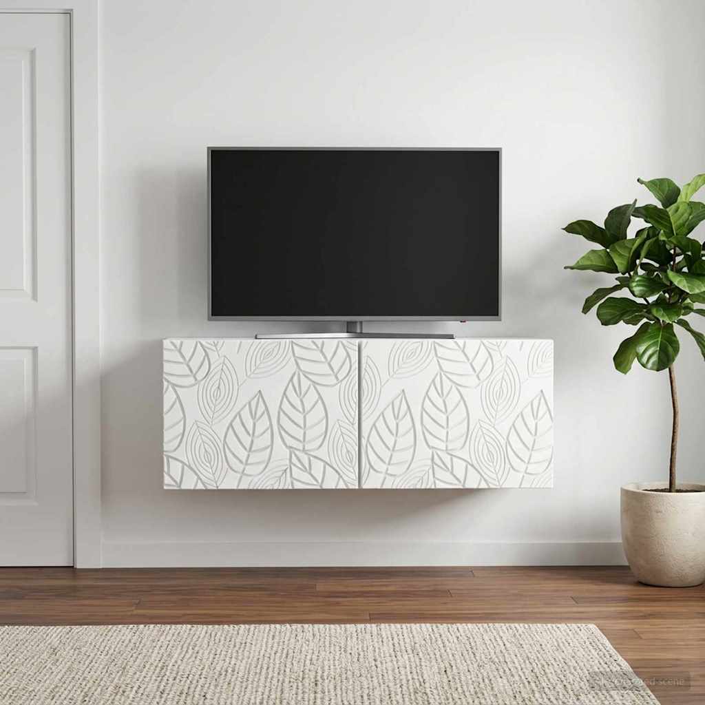 Wandbeugel TV-kast 78,5 x 31 cm Wit Bewerkt hout Wandgemonteerd is nu te koop bij PeponiXL, paradijselijk wonen!