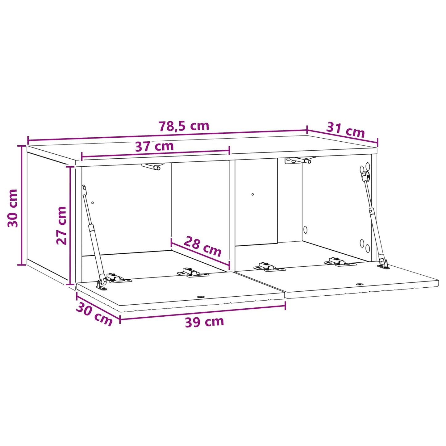 Wandbeugel TV-kast 78,5 x 31 cm Wit Bewerkt hout Wandgemonteerd is nu te koop bij PeponiXL, paradijselijk wonen!