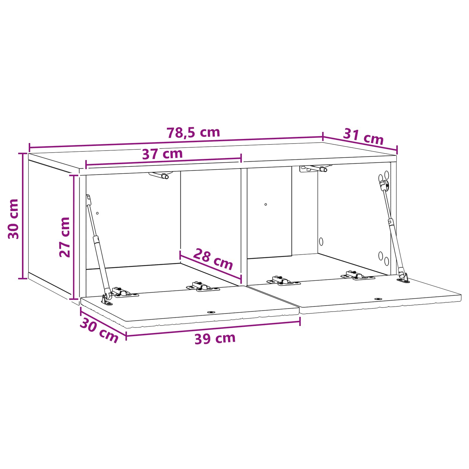 Wandbeugel TV-kast 78,5 x 31 cm Wit Bewerkt hout Wandgemonteerd is nu te koop bij PeponiXL, paradijselijk wonen!