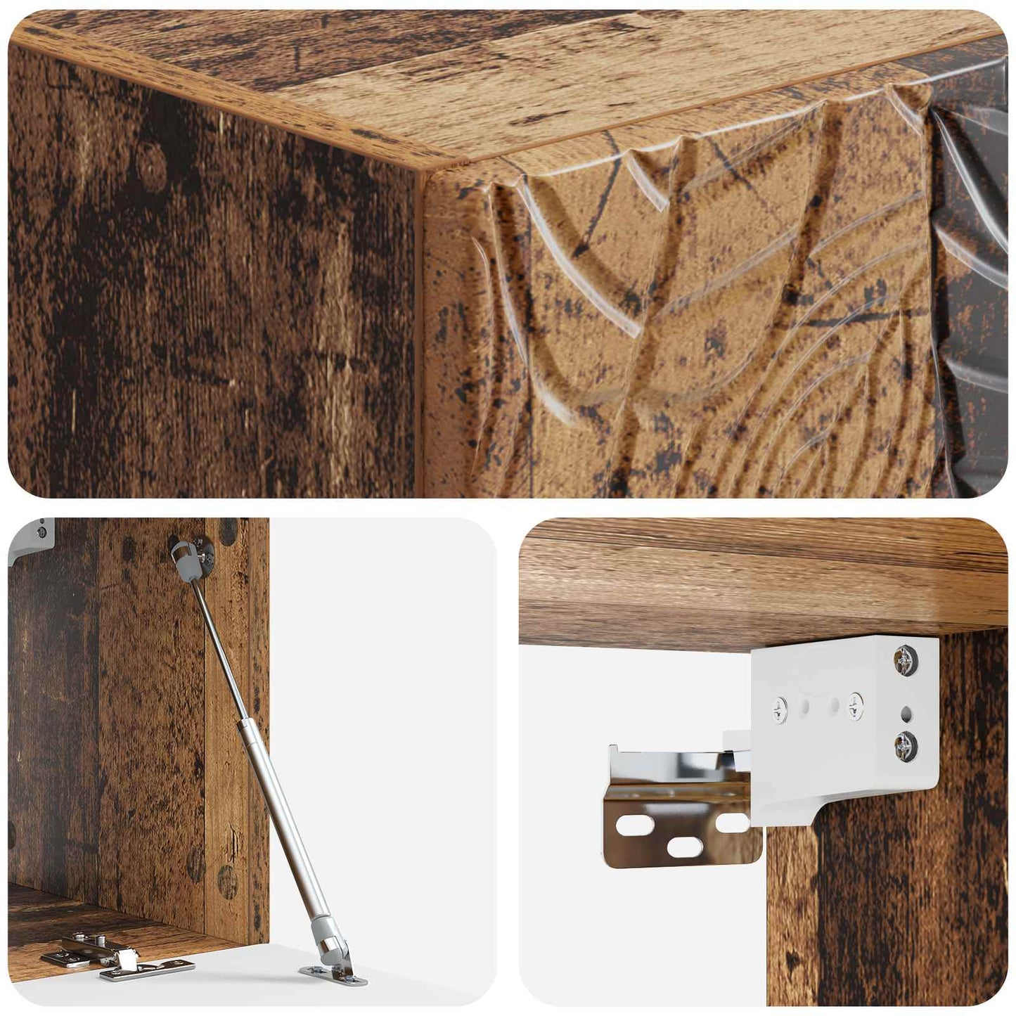 Wandbeugel TV-kast 98 x 31 cm Oud hout Bewerkt hout is nu te koop bij PeponiXL, paradijselijk wonen!