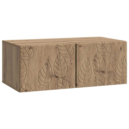 Wandbeugel TV-kast 98 x 31 cm Artisanaal eiken Bewerkt hout is nu te koop bij PeponiXL, paradijselijk wonen!