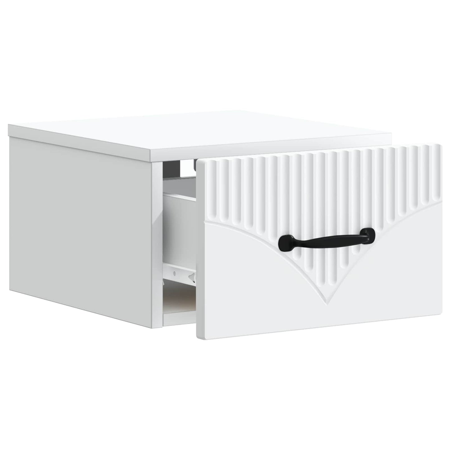 Wandbeugel Bedkast met lade Wit 34,5 x 33 x 20 cm Bewerkt hout is nu te koop bij PeponiXL, paradijselijk wonen!
