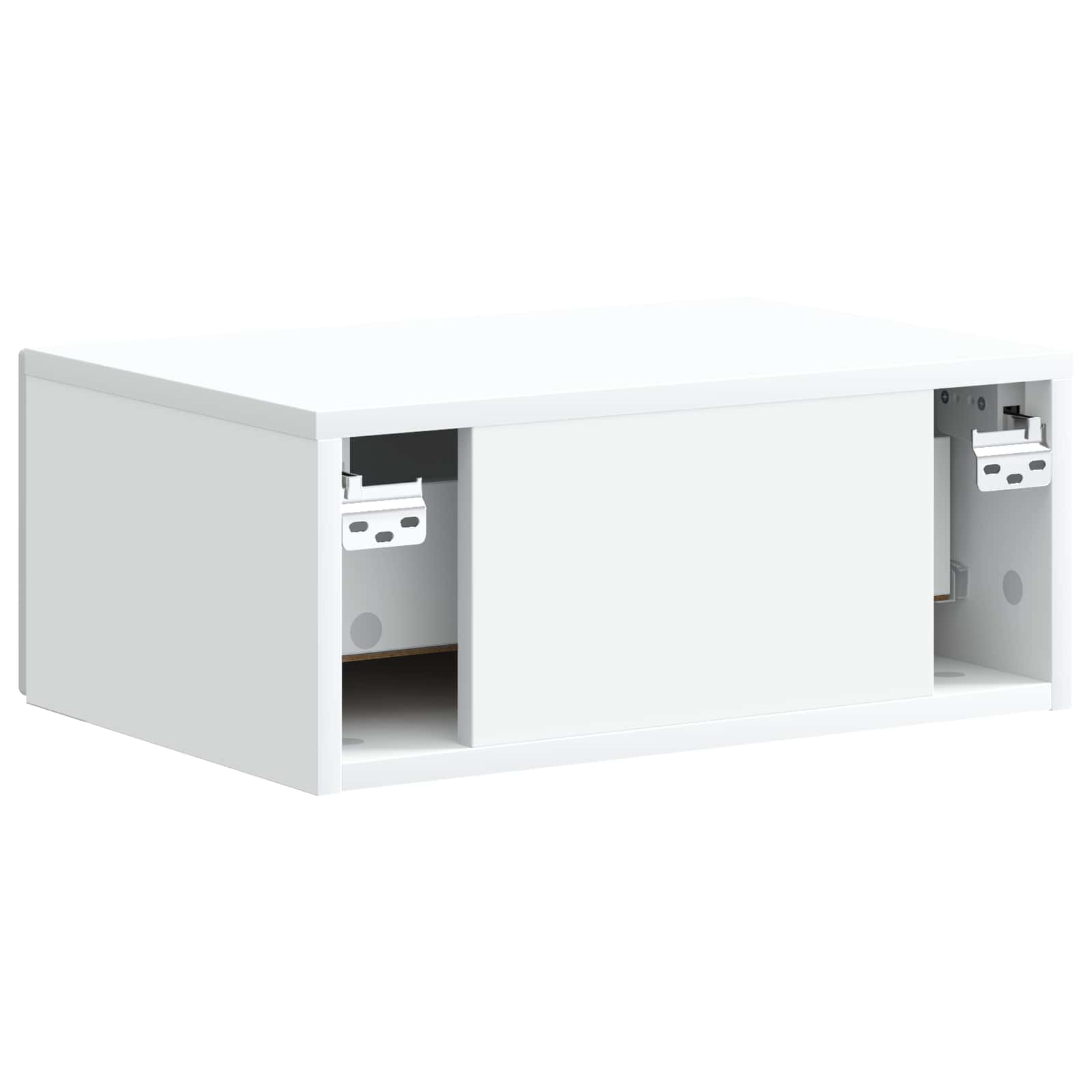 Wandbeugel Bedkast met lade Wit 49 x 34,5 x 20 cm Bewerkt hout is nu te koop bij PeponiXL, paradijselijk wonen!