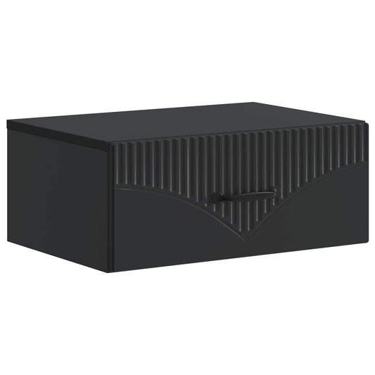 Wandbeugel Bedkast Zwart 49 x 34,5 x 20 cm Bewerkt hout is nu te koop bij PeponiXL, paradijselijk wonen!