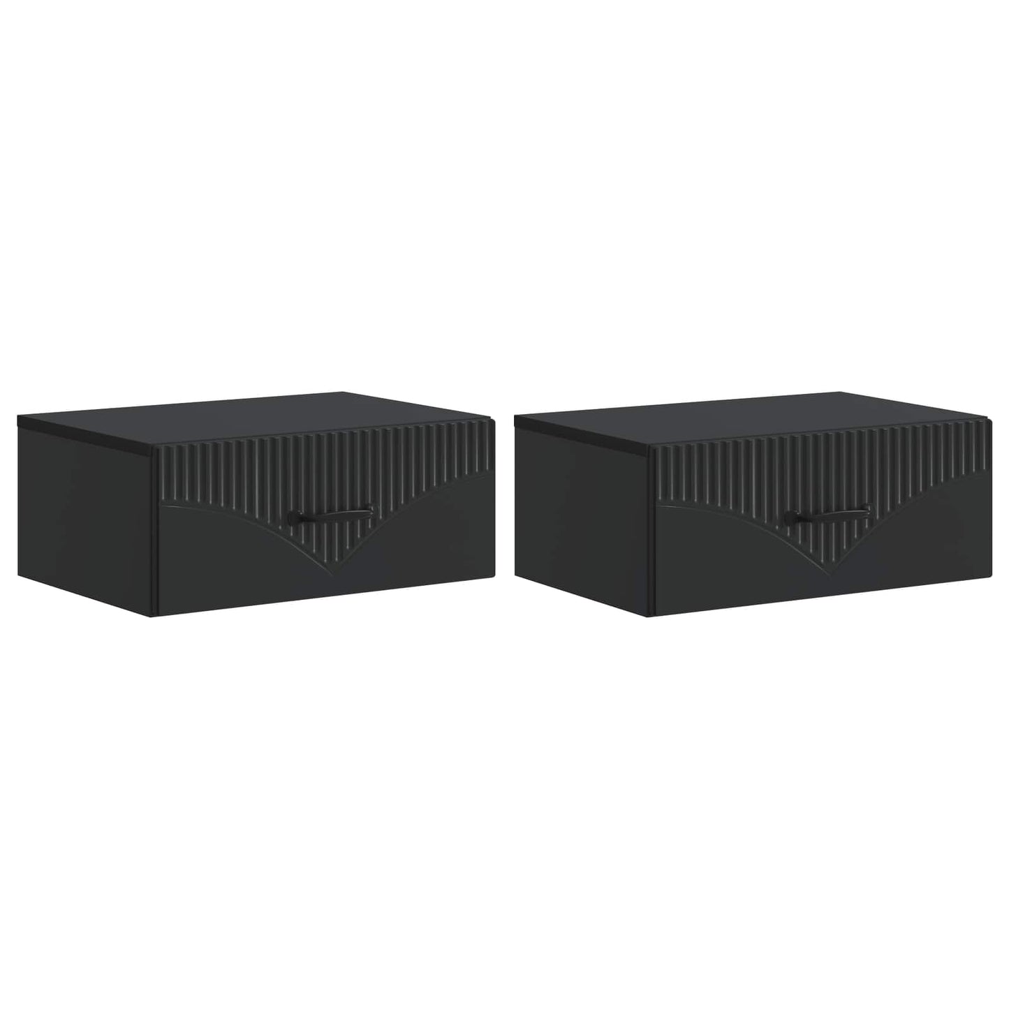 Wandbeugel Bedkast 2 pcs Zwart 49 x 34,5 x 20 cm Bewerkt hout is nu te koop bij PeponiXL, paradijselijk wonen!