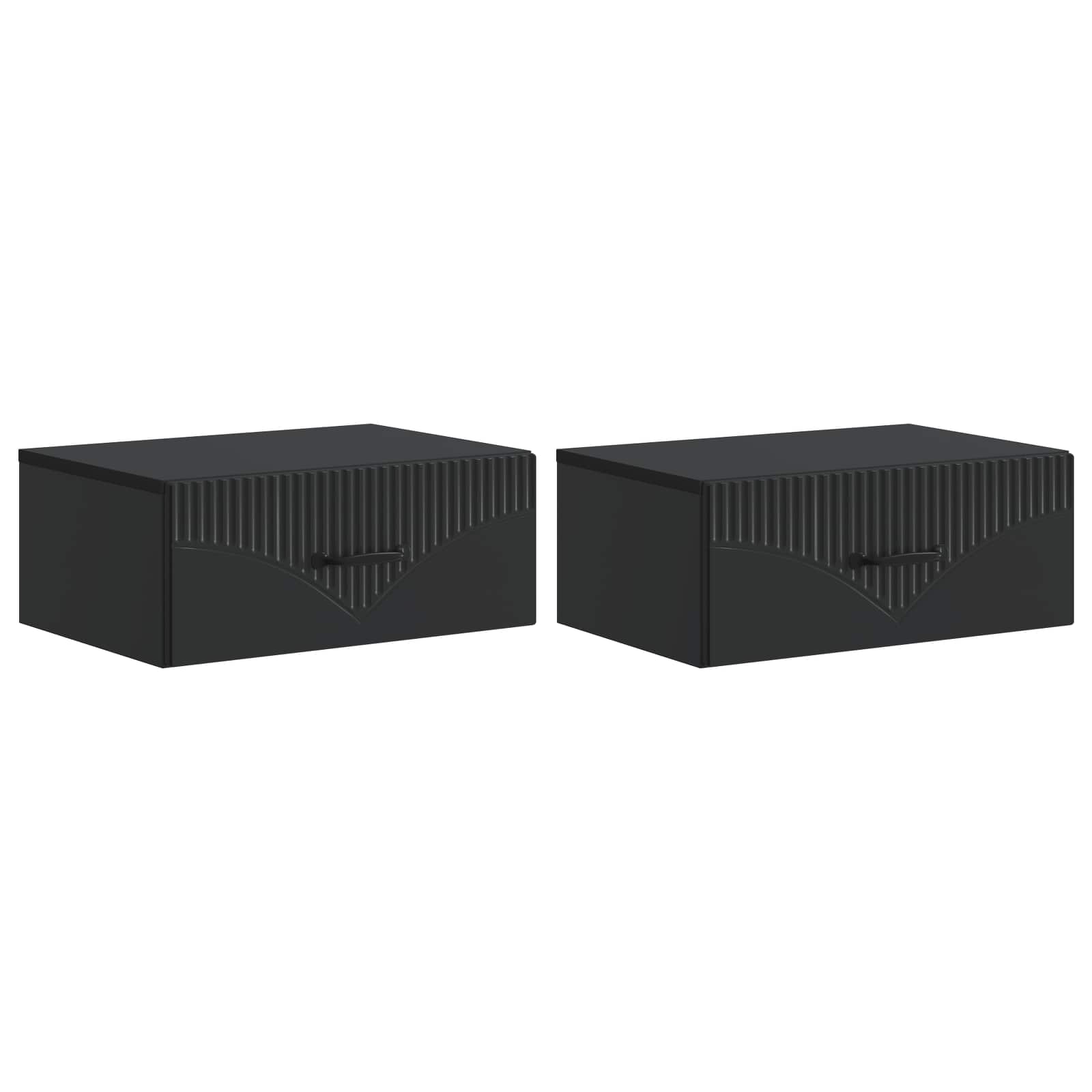 Wandbeugel Bedkast 2 pcs Zwart 49 x 34,5 x 20 cm Bewerkt hout is nu te koop bij PeponiXL, paradijselijk wonen!