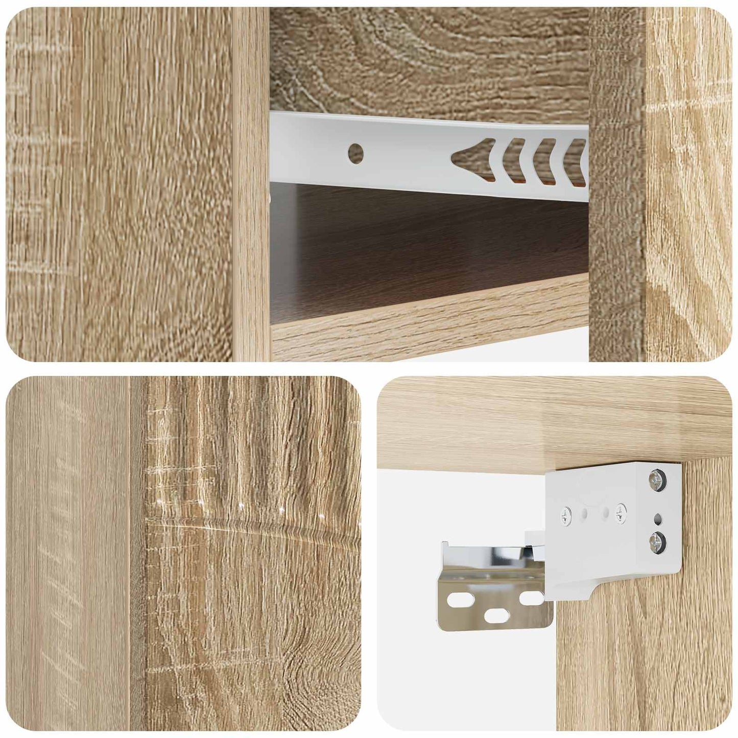 Wandbeugel Bedkast Sonoma Eiken 49 x 34,5 x 20 cm Bewerkt hout is nu te koop bij PeponiXL, paradijselijk wonen!