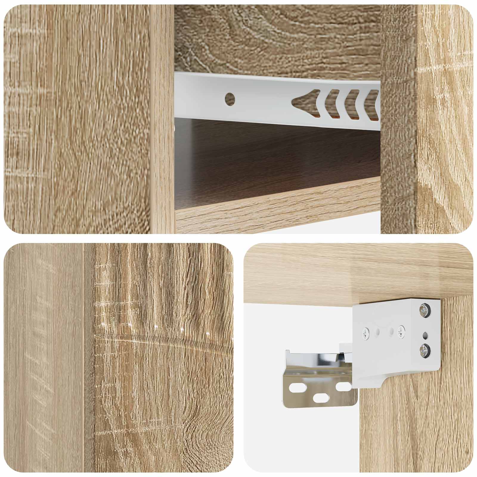 Wandbeugel Bedkast 2 pcs Sonoma Eiken 49 x 34,5 x 20 cm is nu te koop bij PeponiXL, paradijselijk wonen!