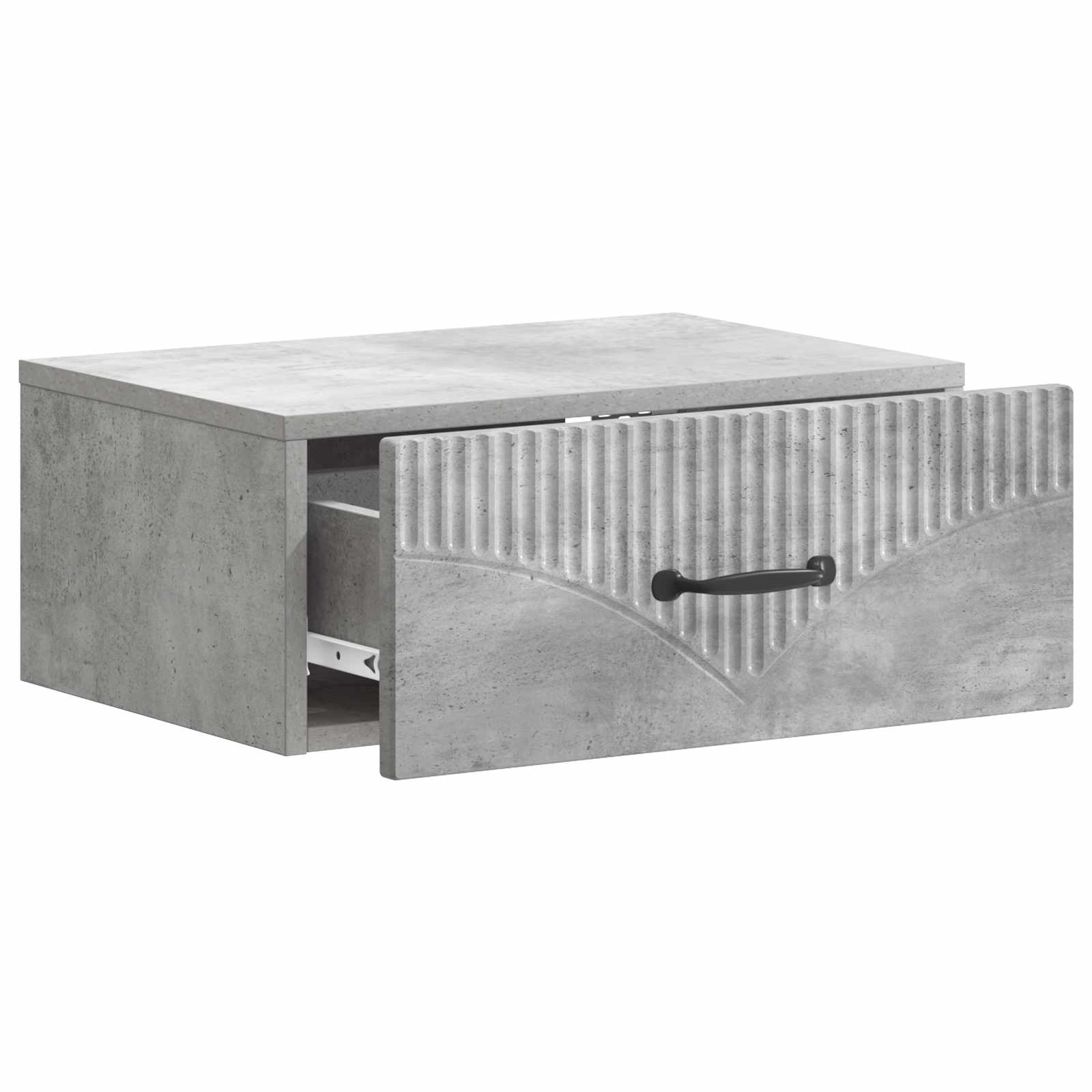 Wandbeugel Bedkast Betongrijs 49 x 34,5 x 20 cm Bewerkt hout is nu te koop bij PeponiXL, paradijselijk wonen!
