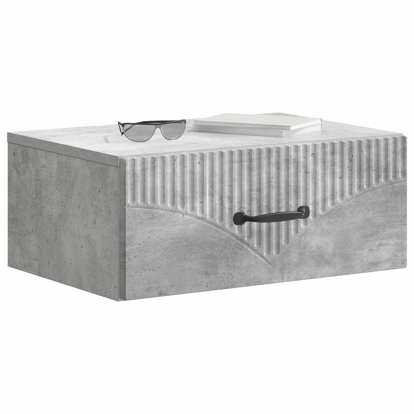 Wandbeugel Bedkast Betongrijs 49 x 34,5 x 20 cm Bewerkt hout is nu te koop bij PeponiXL, paradijselijk wonen!