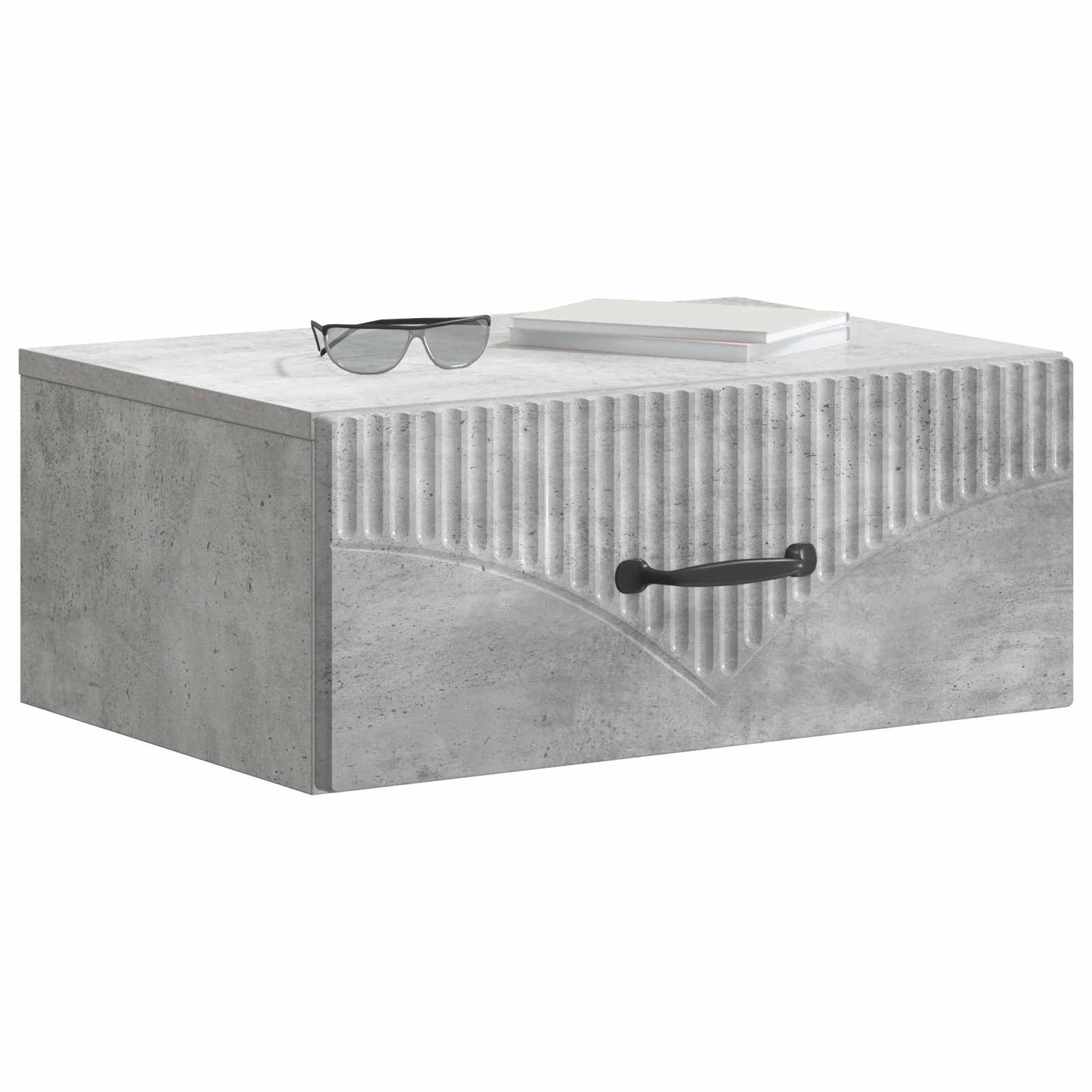 Wandbeugel Bedkast Betongrijs 49 x 34,5 x 20 cm Bewerkt hout is nu te koop bij PeponiXL, paradijselijk wonen!