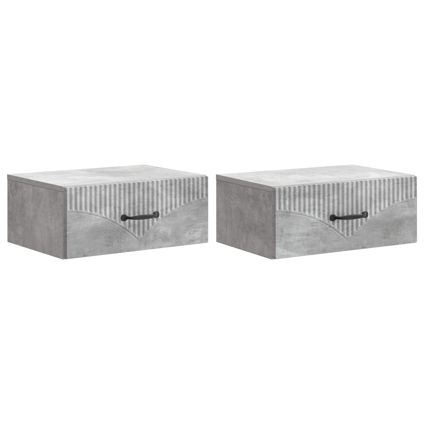 Wandbeugel Bedkast met lade 2 pcs Betongrijs 49 x 34,5 x 20 cm is nu te koop bij PeponiXL, paradijselijk wonen!