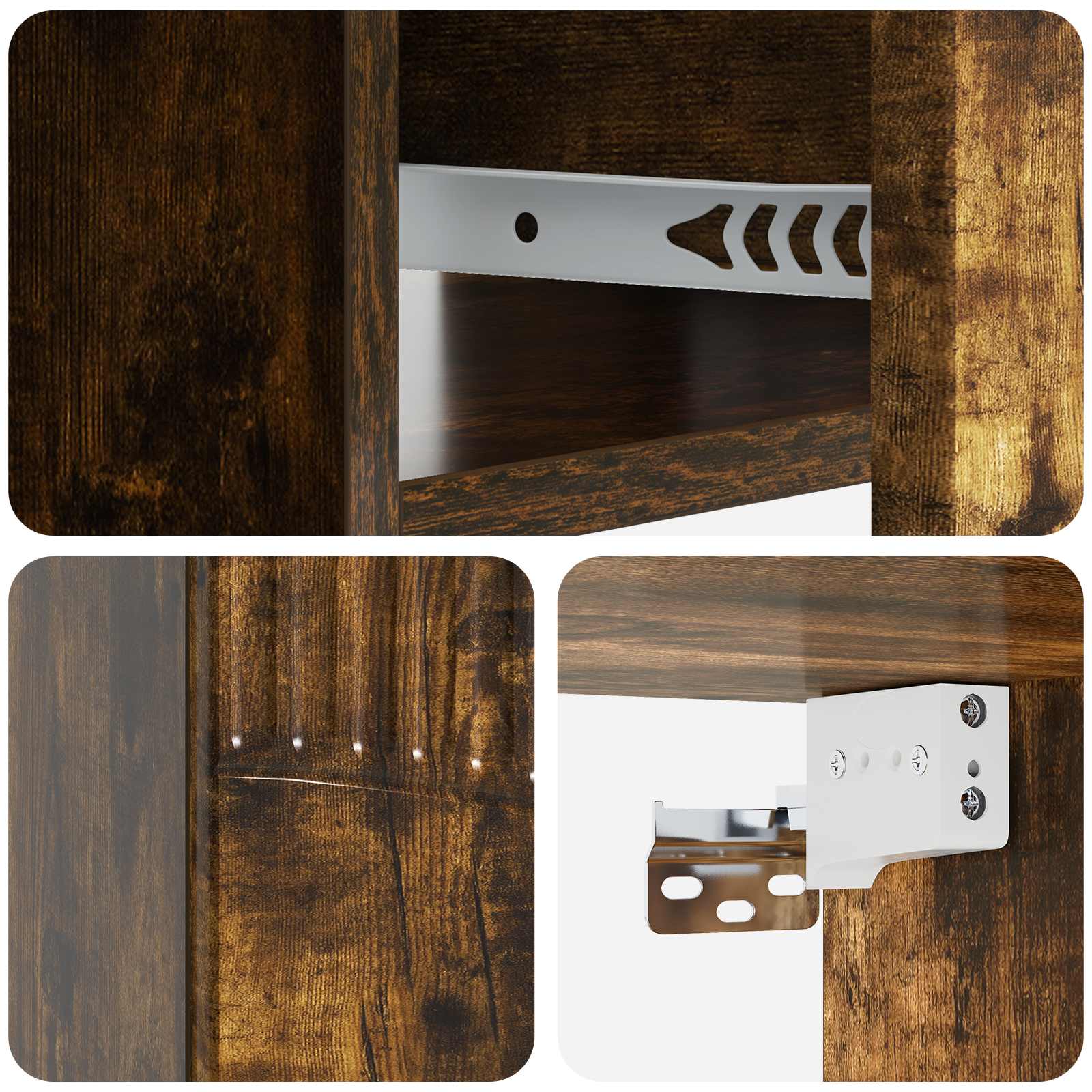 Wandbeugel Bedkast 2 pcs Gerookt eiken 49 x 34,5 x 20 cm is nu te koop bij PeponiXL, paradijselijk wonen!
