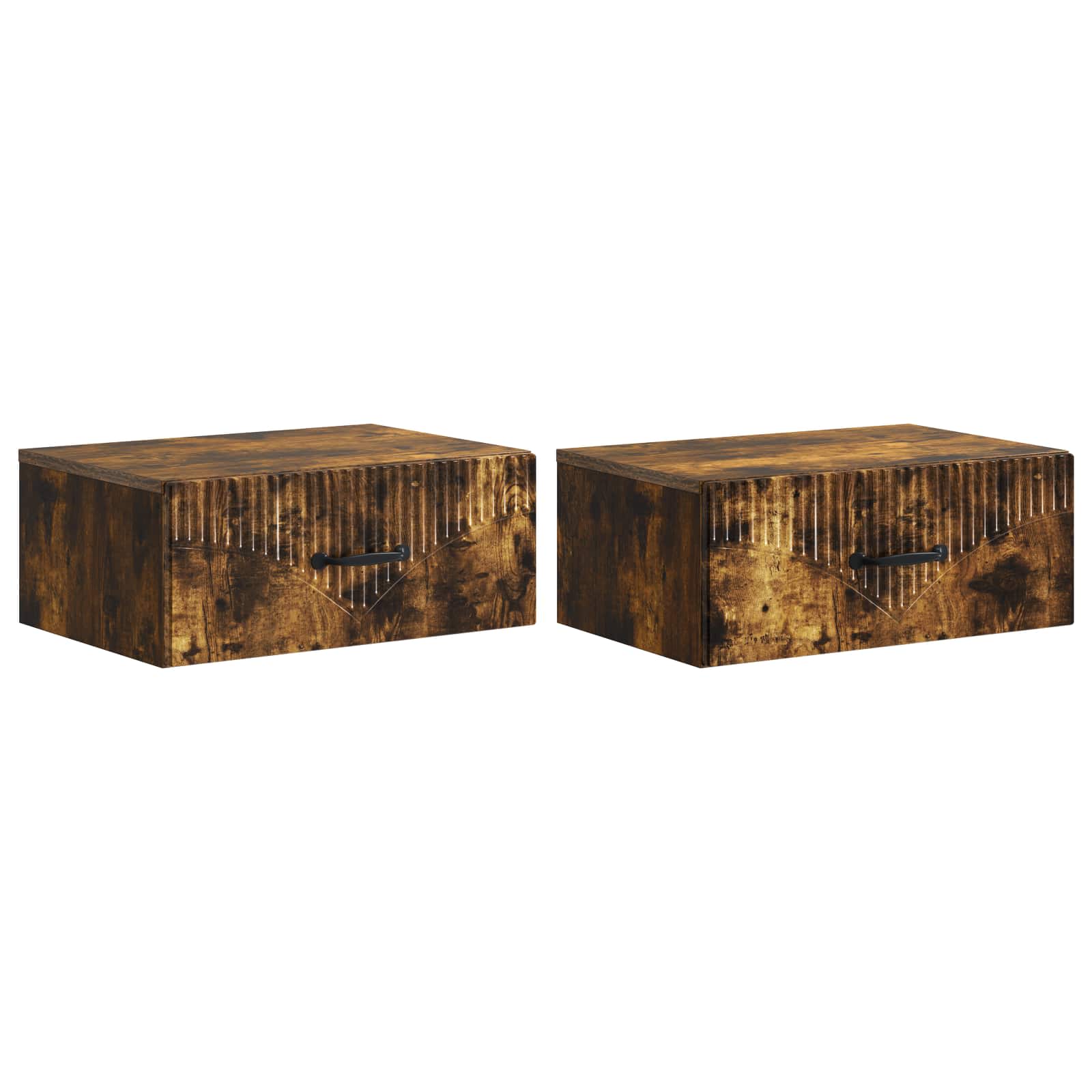 Wandbeugel Bedkast 2 pcs Gerookt eiken 49 x 34,5 x 20 cm is nu te koop bij PeponiXL, paradijselijk wonen!