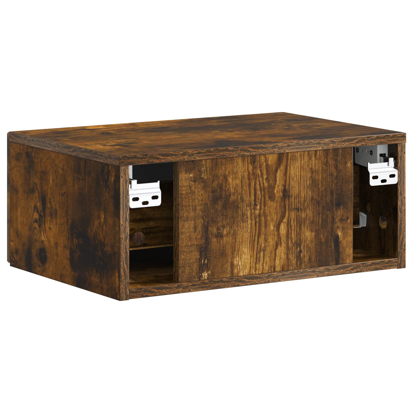 Wandbeugel Bedkast 2 pcs Gerookt eiken 49 x 34,5 x 20 cm is nu te koop bij PeponiXL, paradijselijk wonen!