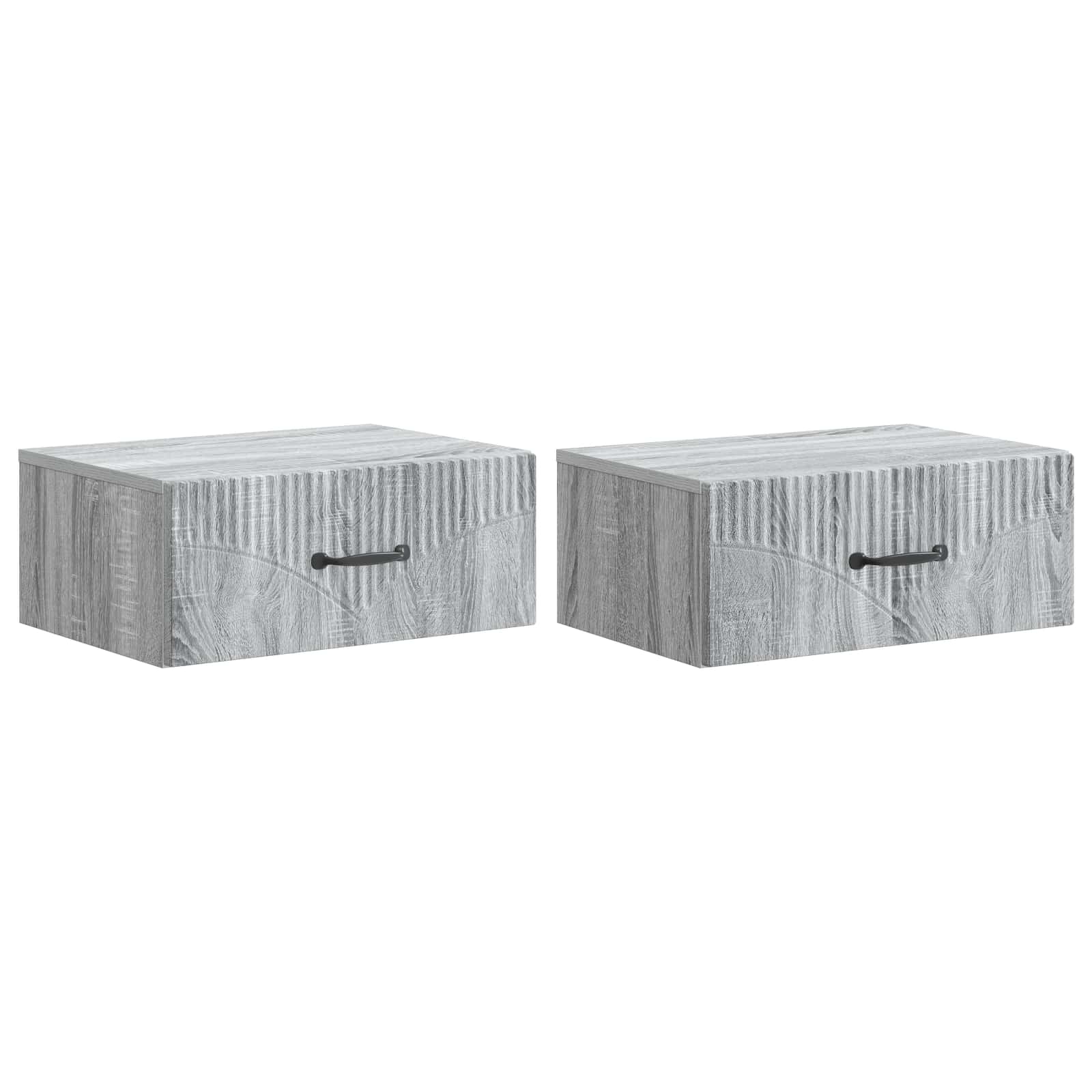 Wandbeugel Bedkast 2 pcs Grijs sonoma 49 x 34,5 x 20 cm is nu te koop bij PeponiXL, paradijselijk wonen!