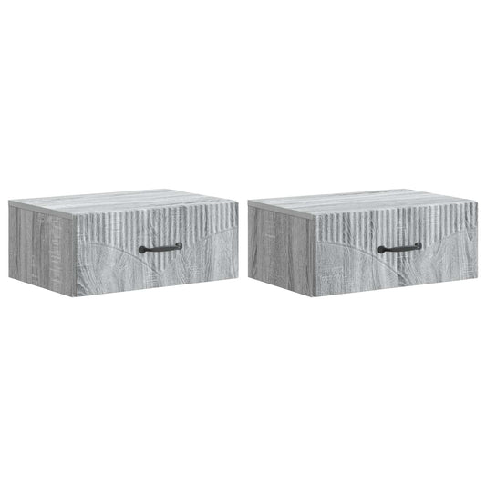Wandbeugel Bedkast 2 pcs Grijs sonoma 49 x 34,5 x 20 cm is nu te koop bij PeponiXL, paradijselijk wonen!