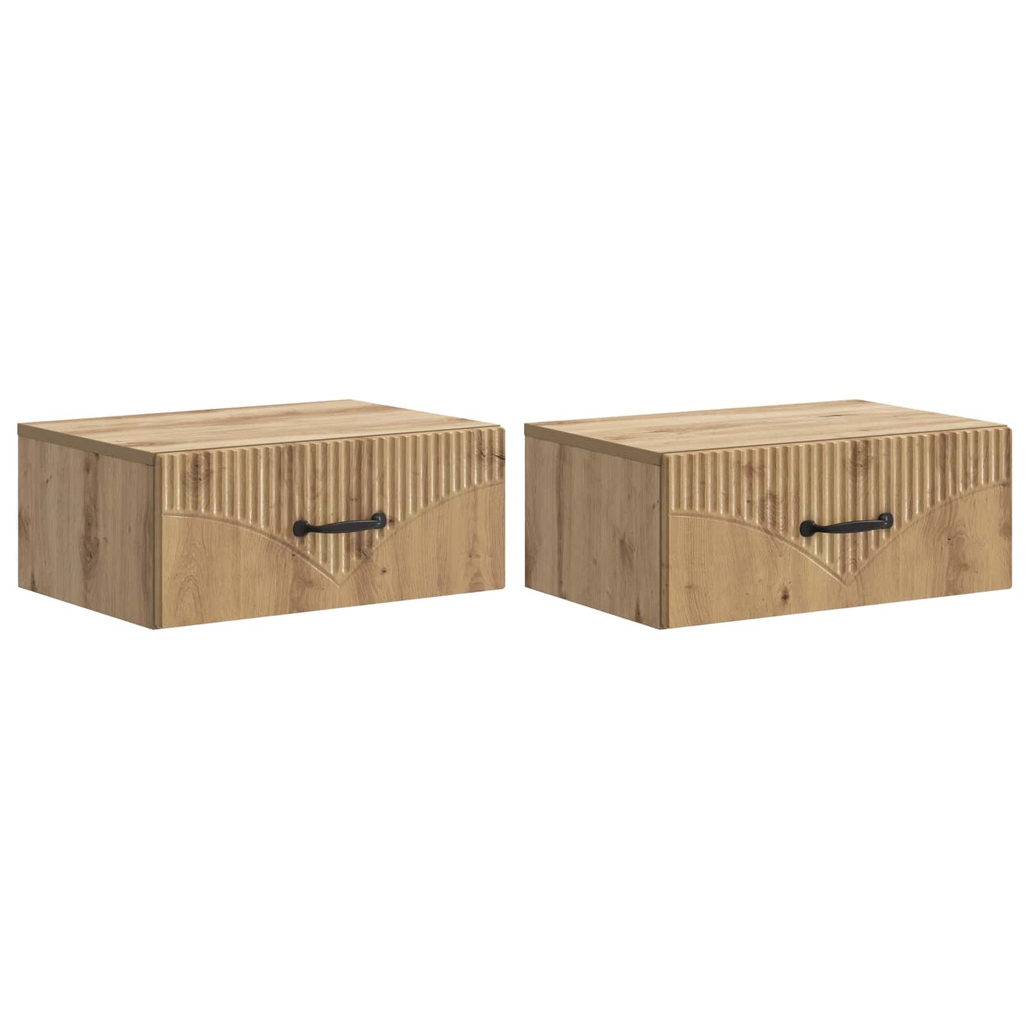Wandbeugel Bedkast 2 pcs Artisanaal eiken 49 x 34,5 x 20 cm is nu te koop bij PeponiXL, paradijselijk wonen!