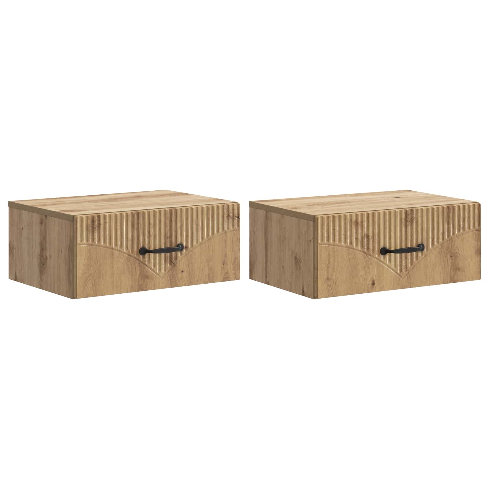 Wandbeugel Bedkast 2 pcs Artisanaal eiken 49 x 34,5 x 20 cm is nu te koop bij PeponiXL, paradijselijk wonen!