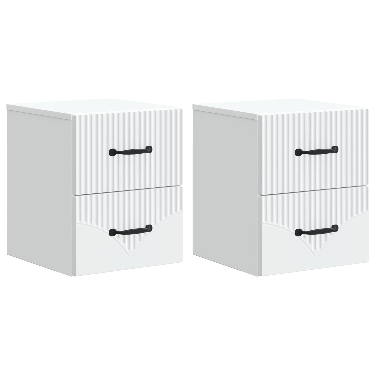 Wandbeugel Bedkast 2 pcs Wit 34,5 x 33 x 40 cm Bewerkt hout is nu te koop bij PeponiXL, paradijselijk wonen!