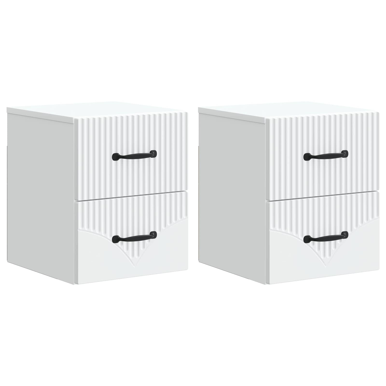 Wandbeugel Bedkast 2 pcs Wit 34,5 x 33 x 40 cm Bewerkt hout is nu te koop bij PeponiXL, paradijselijk wonen!