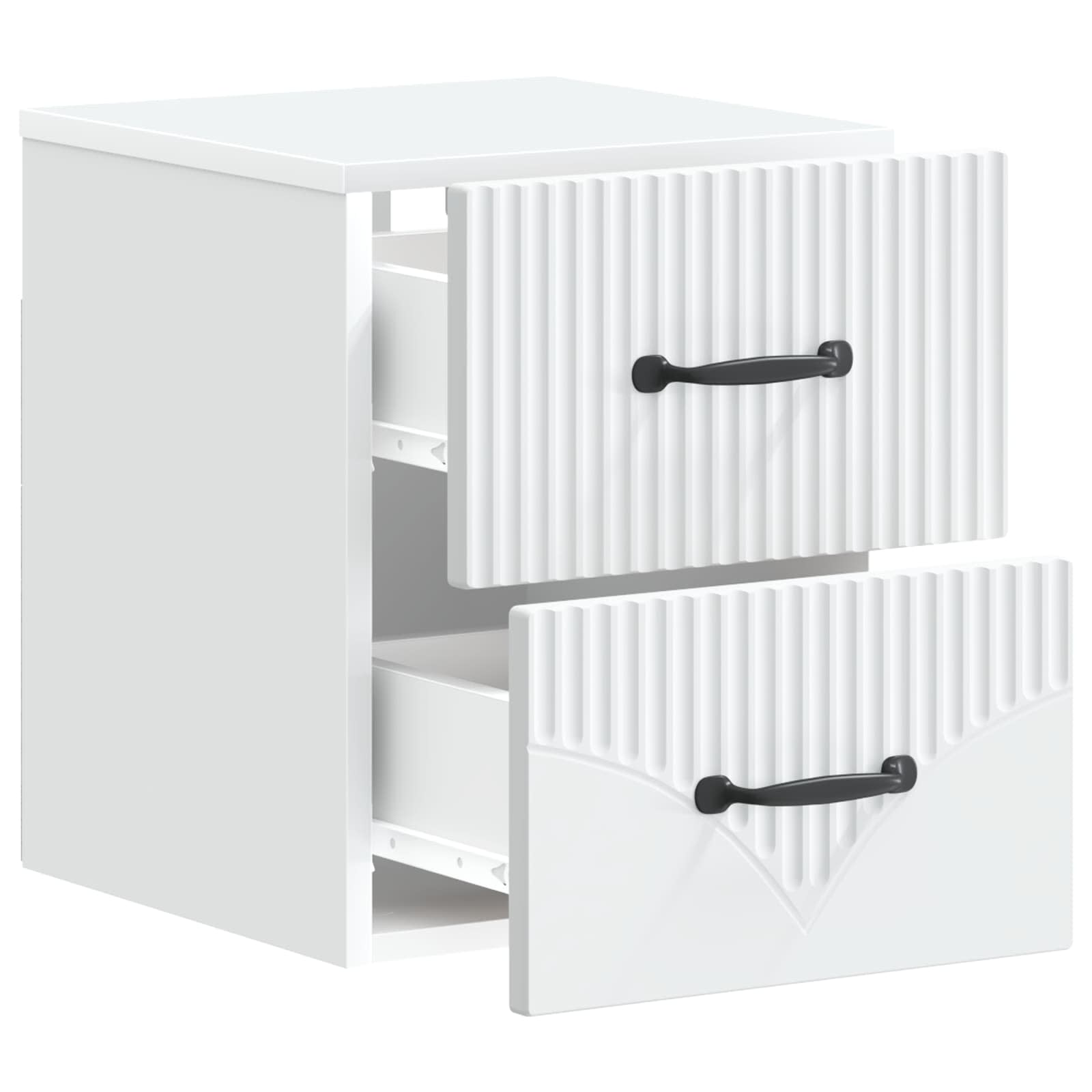 Wandbeugel Bedkast 2 pcs Wit 34,5 x 33 x 40 cm Bewerkt hout is nu te koop bij PeponiXL, paradijselijk wonen!