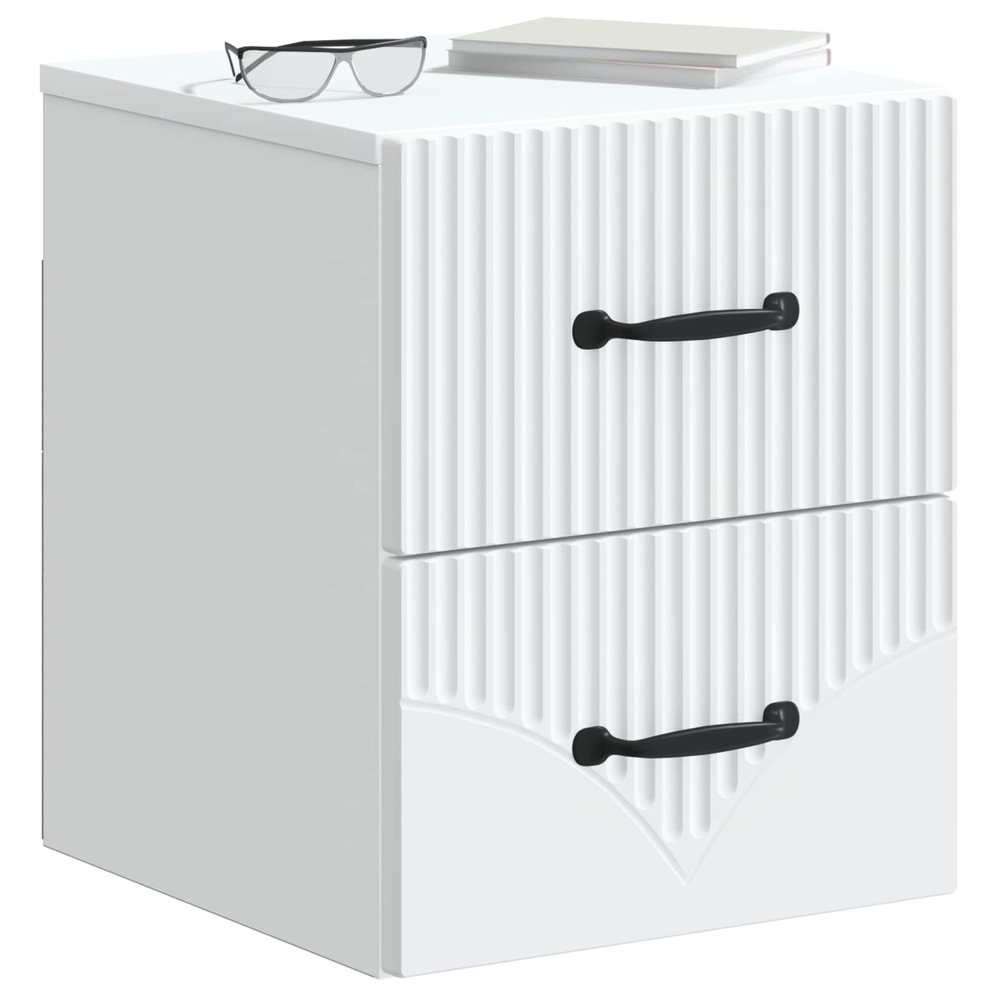 Wandbeugel Bedkast 2 pcs Wit 34,5 x 33 x 40 cm Bewerkt hout is nu te koop bij PeponiXL, paradijselijk wonen!
