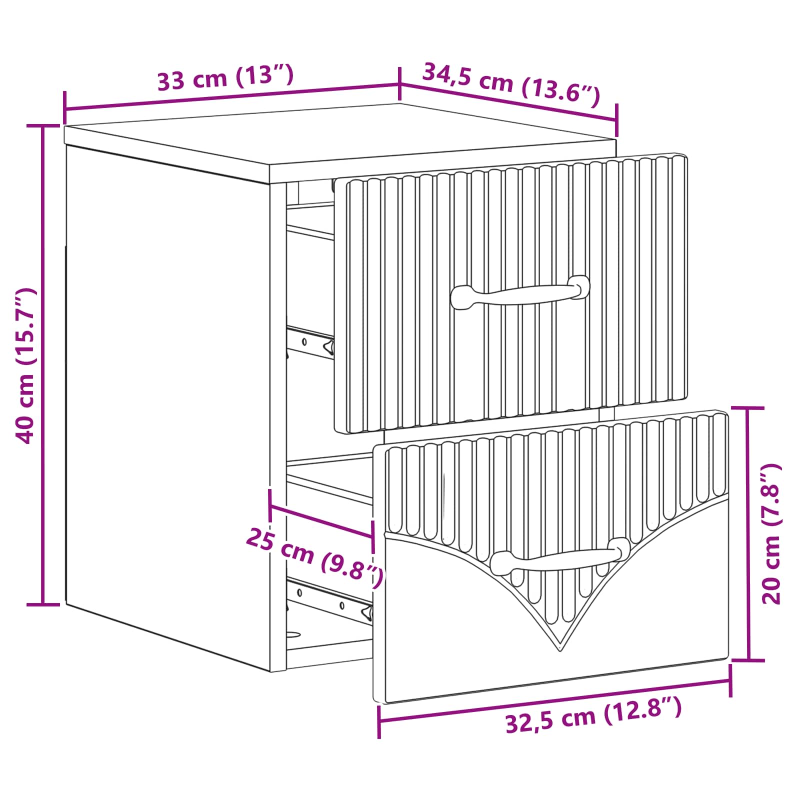 Wandbeugel Bedkast 2 pcs Wit 34,5 x 33 x 40 cm Bewerkt hout is nu te koop bij PeponiXL, paradijselijk wonen!