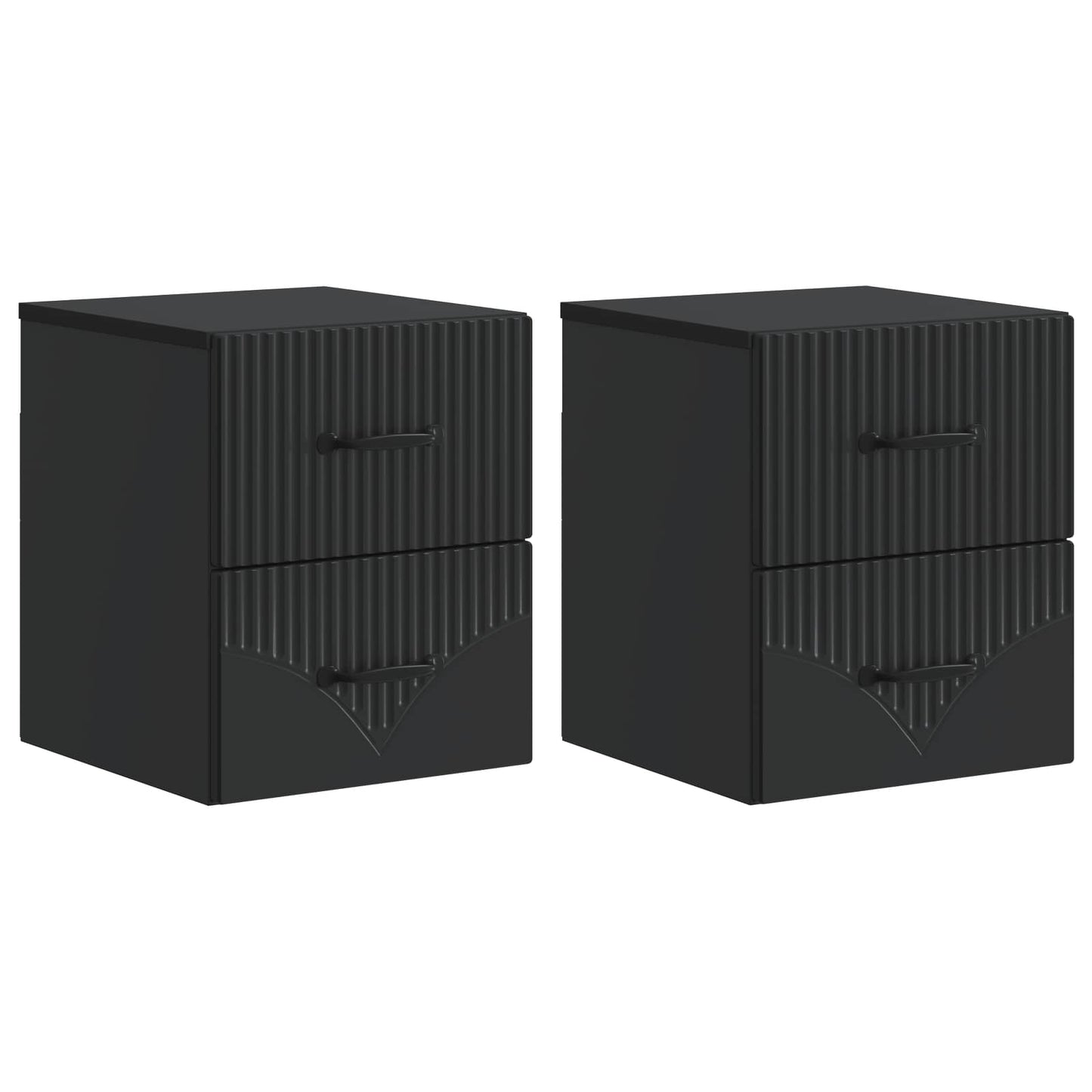 Wandbeugel Bedkast 2 pcs Zwart 34,5 x 33 x 40 cm Bewerkt hout is nu te koop bij PeponiXL, paradijselijk wonen!