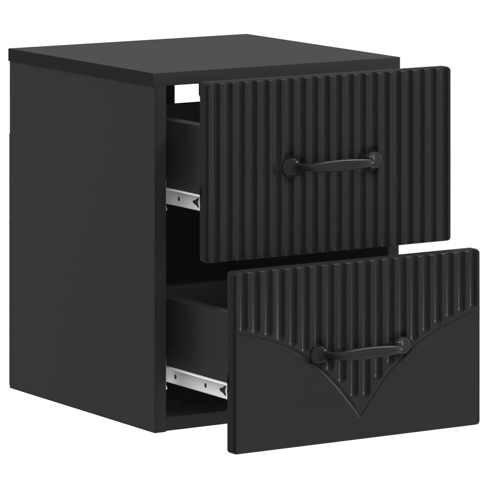 Wandbeugel Bedkast 2 pcs Zwart 34,5 x 33 x 40 cm Bewerkt hout is nu te koop bij PeponiXL, paradijselijk wonen!