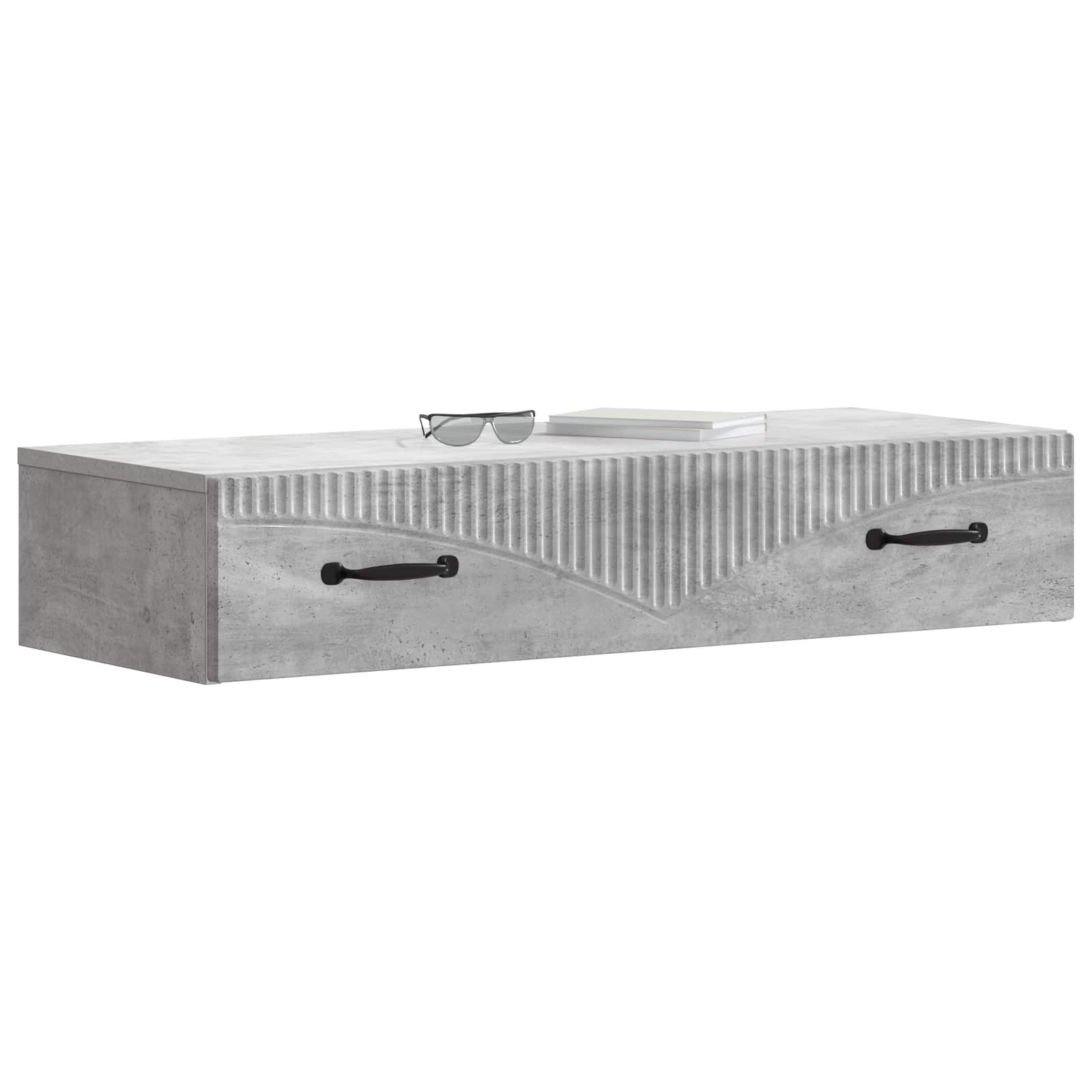 Wandmontage Zijtafel Betongrijs 87,5 x 34,5 x 17 cm is nu te koop bij PeponiXL, paradijselijk wonen!