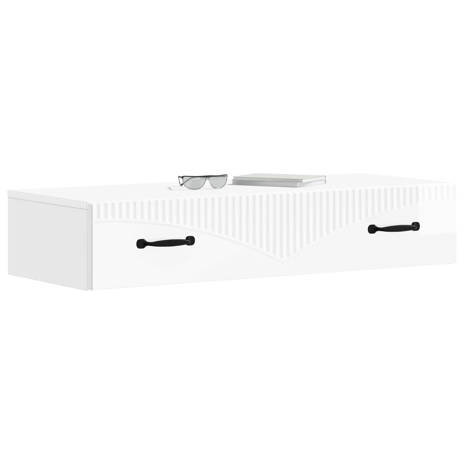 Wandmontage Zijtafel Hoogglans Wit 87,5 x 34,5 x 17 cm is nu te koop bij PeponiXL, paradijselijk wonen!