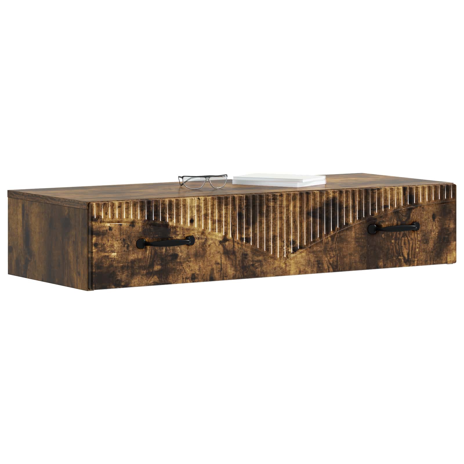 Wandmontage Zijtafel Gerookt eiken 87,5 x 34,5 x 17 cm is nu te koop bij PeponiXL, paradijselijk wonen!