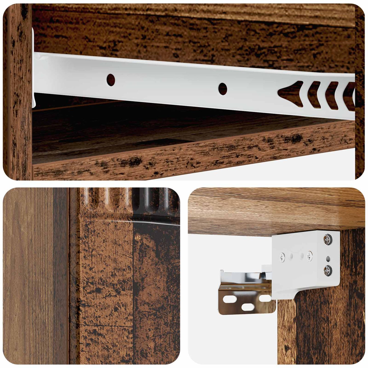 Wandmontage Zijtafel Oud hout 87,5 x 34,5 x 17 cm Bewerkt hout is nu te koop bij PeponiXL, paradijselijk wonen!