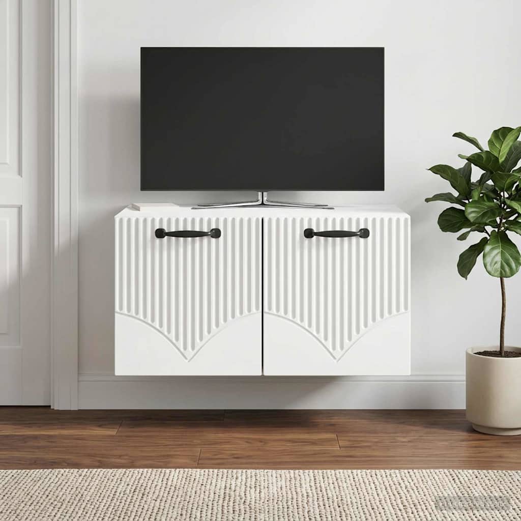 Wandbeugel TV-kast Wit 59,5 x 41 x 30 cm Bewerkt hout is nu te koop bij PeponiXL, paradijselijk wonen!