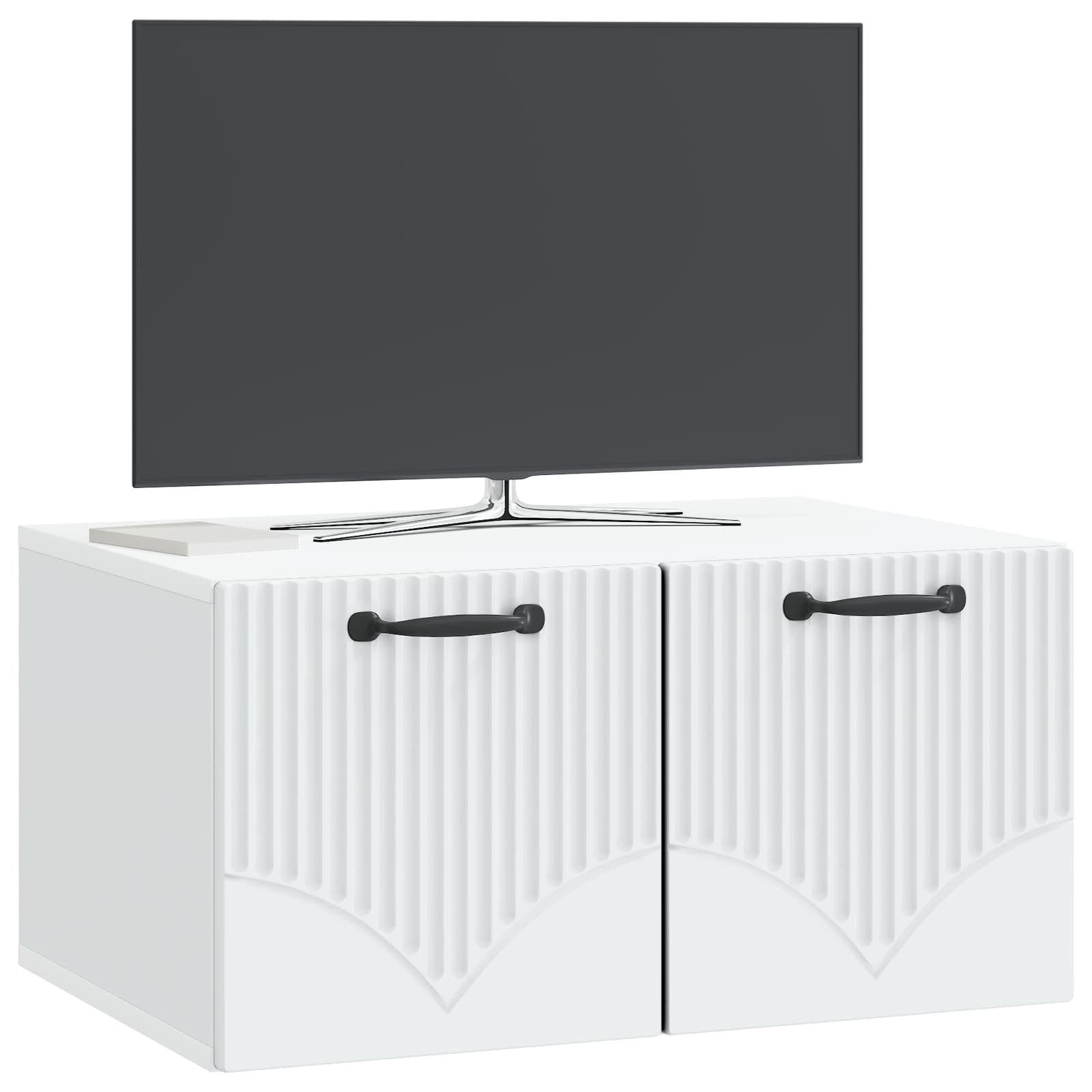 Wandbeugel TV-kast Wit 59,5 x 41 x 30 cm Bewerkt hout is nu te koop bij PeponiXL, paradijselijk wonen!