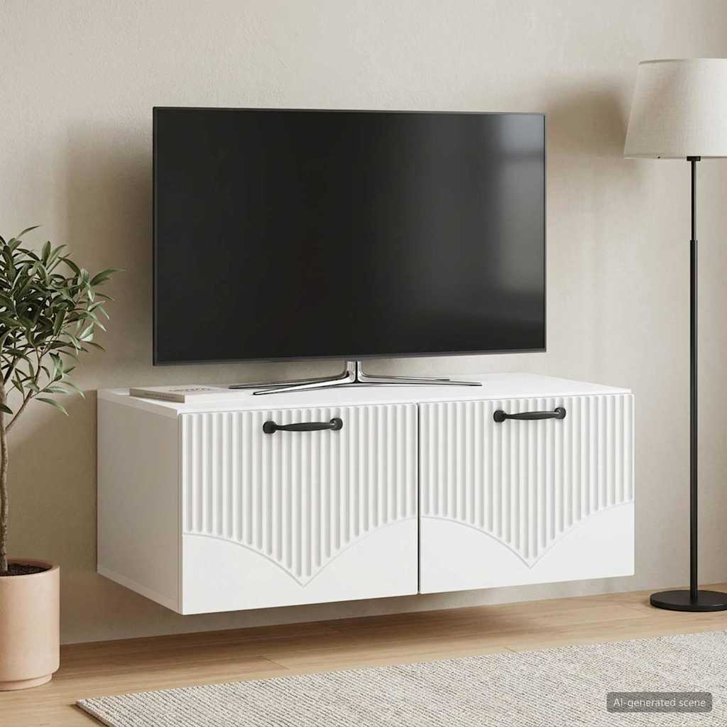Wandbeugel TV-kast Wit 78,5 x 41 x 30 cm Bewerkt hout is nu te koop bij PeponiXL, paradijselijk wonen!
