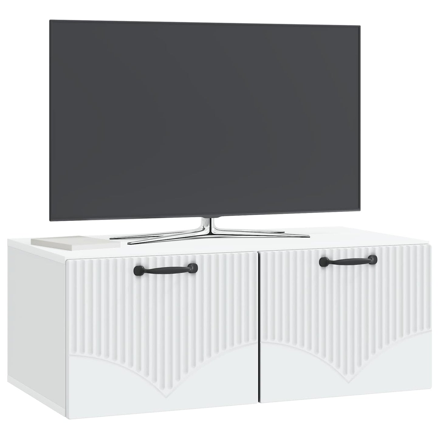 Wandbeugel TV-kast Wit 78,5 x 41 x 30 cm Bewerkt hout is nu te koop bij PeponiXL, paradijselijk wonen!