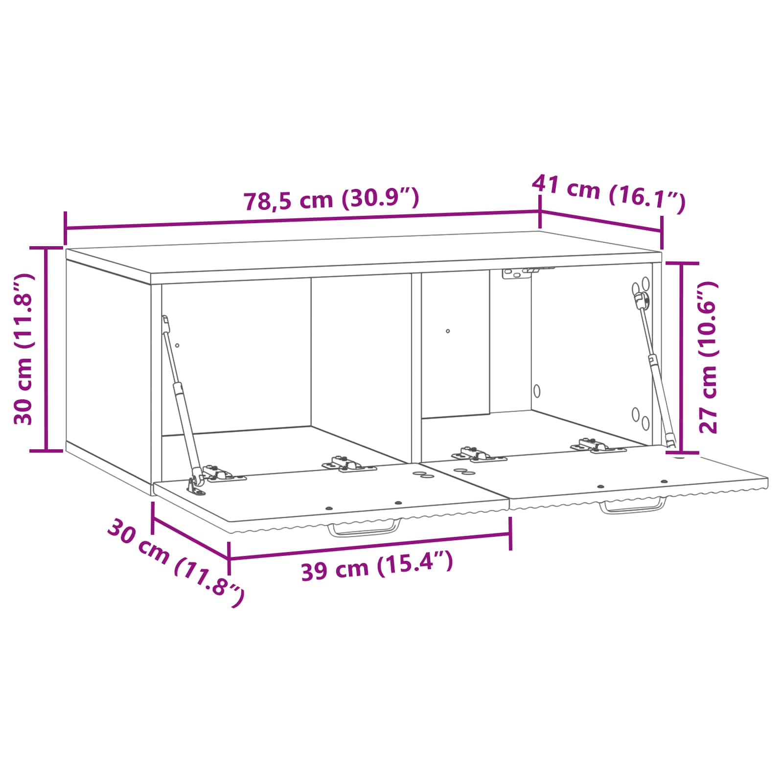 Wandbeugel TV-kast Wit 78,5 x 41 x 30 cm Bewerkt hout is nu te koop bij PeponiXL, paradijselijk wonen!