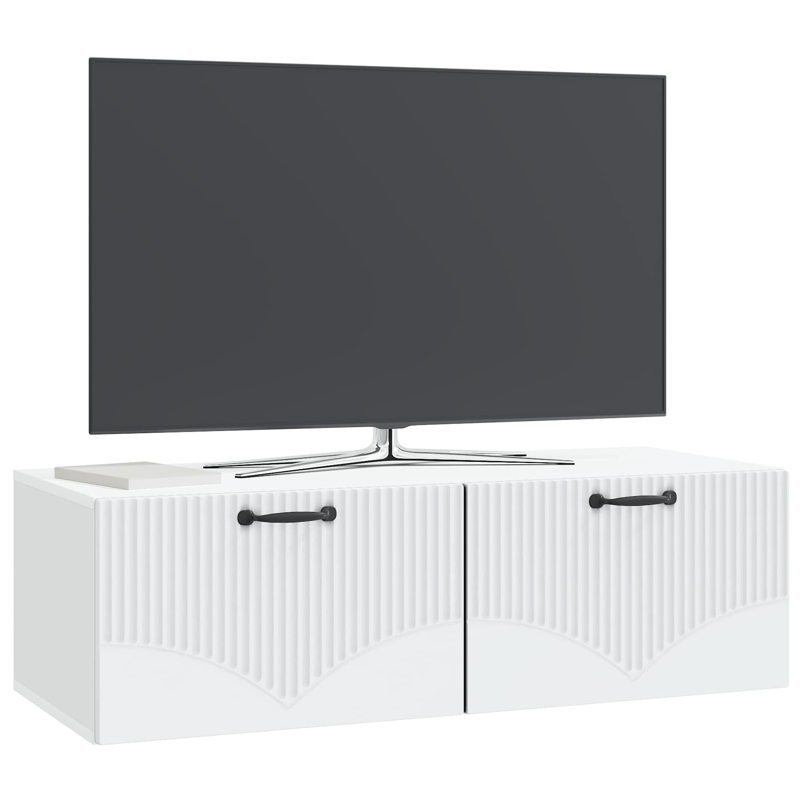 Wandbeugel TV-kast Wit 98 x 41 x 30 cm Bewerkt hout is nu te koop bij PeponiXL, paradijselijk wonen!