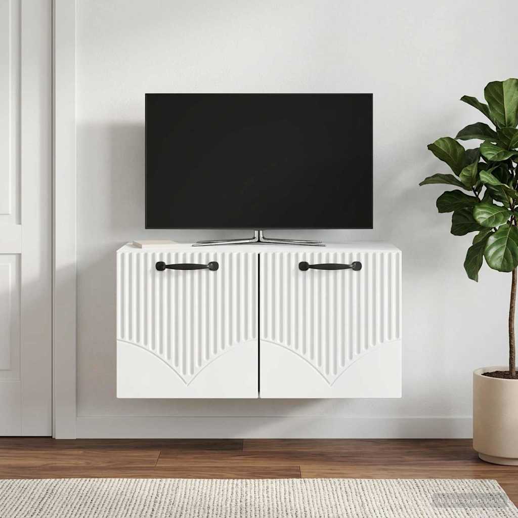 Wandbeugel TV-kast Wit 59,5 x 31 x 30 cm Bewerkt hout is nu te koop bij PeponiXL, paradijselijk wonen!