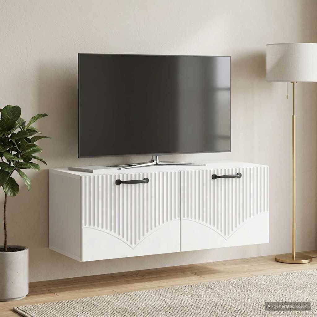Wandbeugel TV-kast Wit 78,5 x 31 x 30 cm Bewerkt hout is nu te koop bij PeponiXL, paradijselijk wonen!