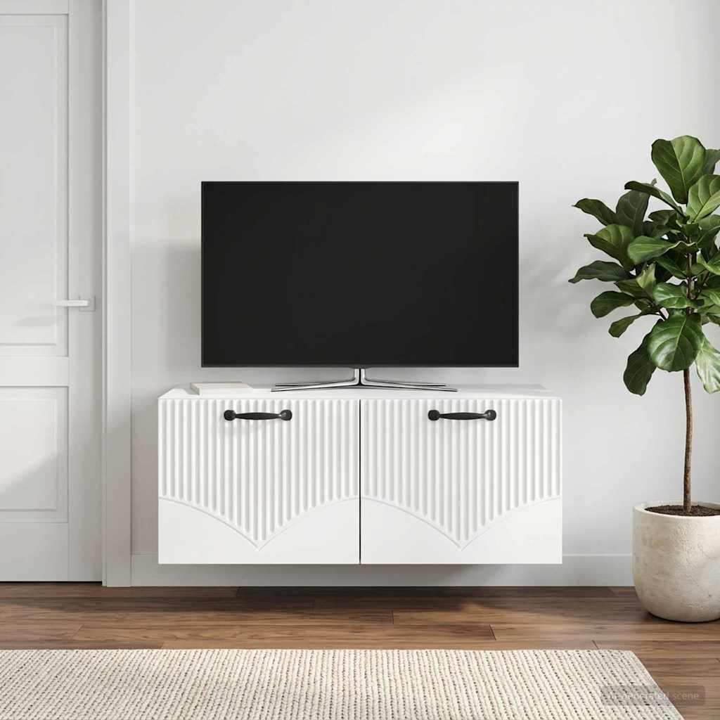 Wandbeugel TV-kast Wit 78,5 x 31 x 30 cm Bewerkt hout is nu te koop bij PeponiXL, paradijselijk wonen!