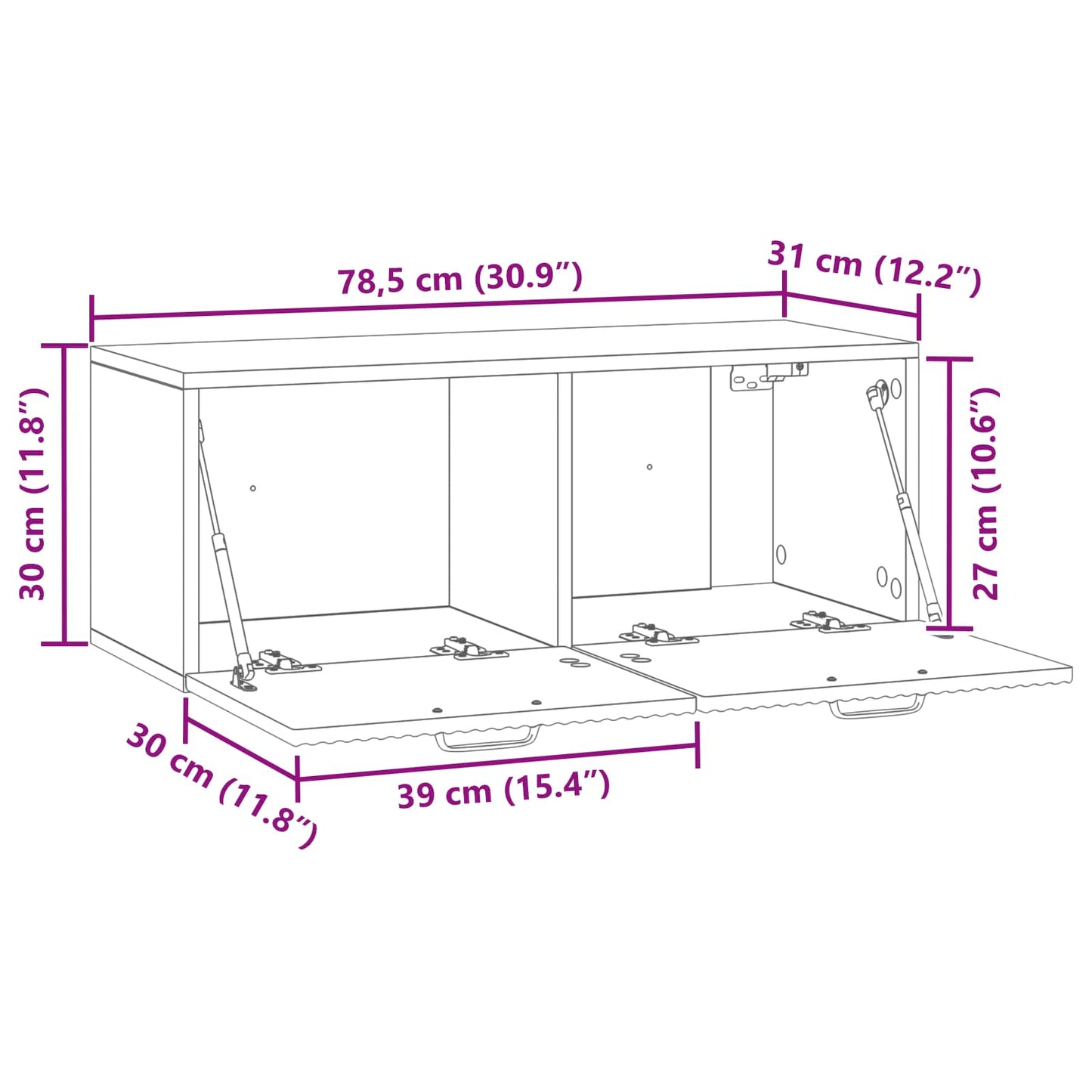 Wandbeugel TV-kast Wit 78,5 x 31 x 30 cm Bewerkt hout is nu te koop bij PeponiXL, paradijselijk wonen!