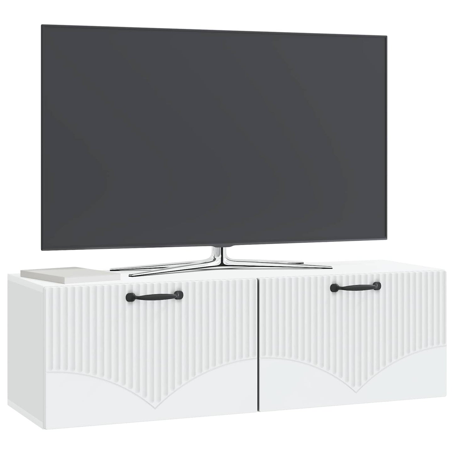 Wandbeugel TV-kast Wit 98 x 31 x 30 cm Bewerkt hout is nu te koop bij PeponiXL, paradijselijk wonen!