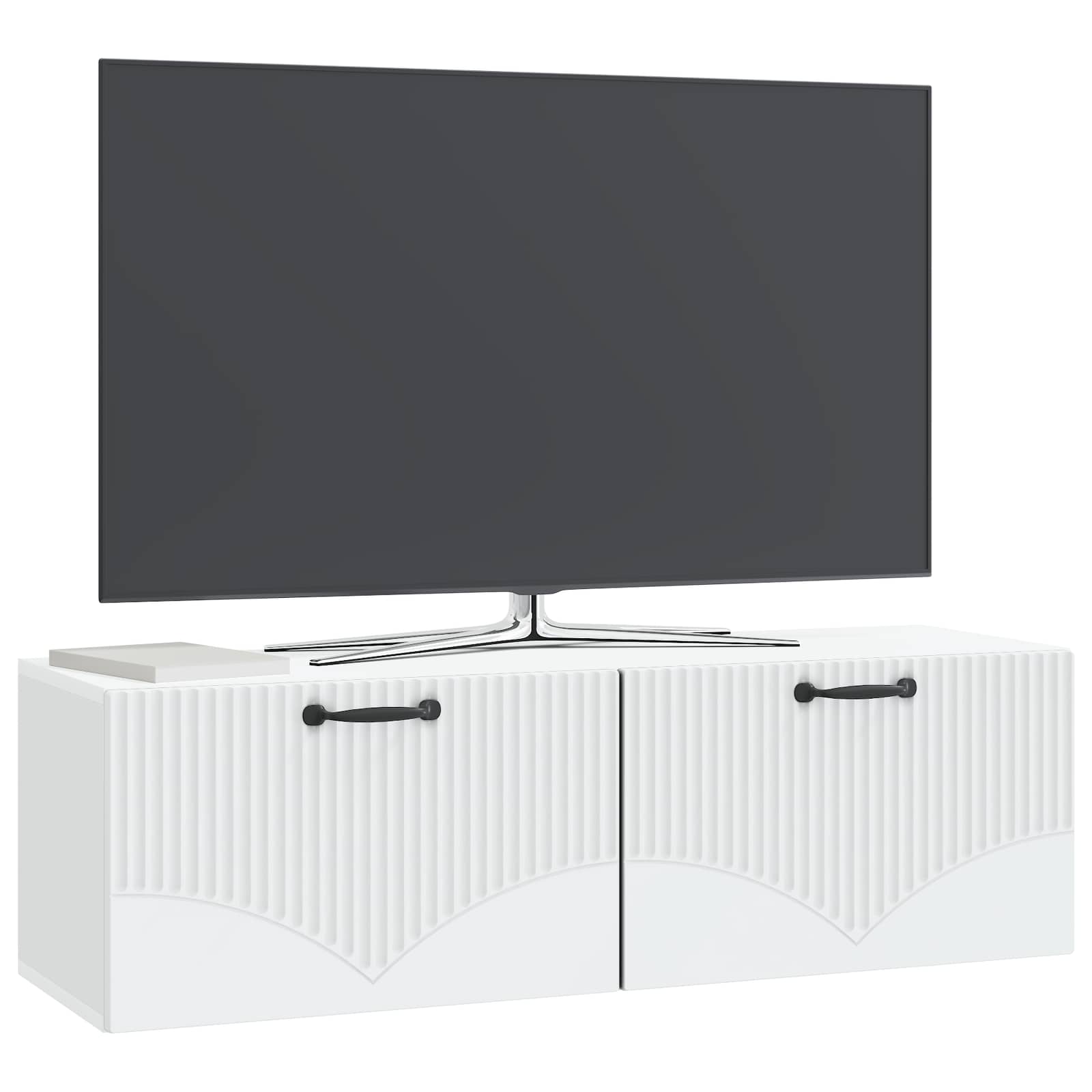 Wandbeugel TV-kast Wit 98 x 31 x 30 cm Bewerkt hout is nu te koop bij PeponiXL, paradijselijk wonen!