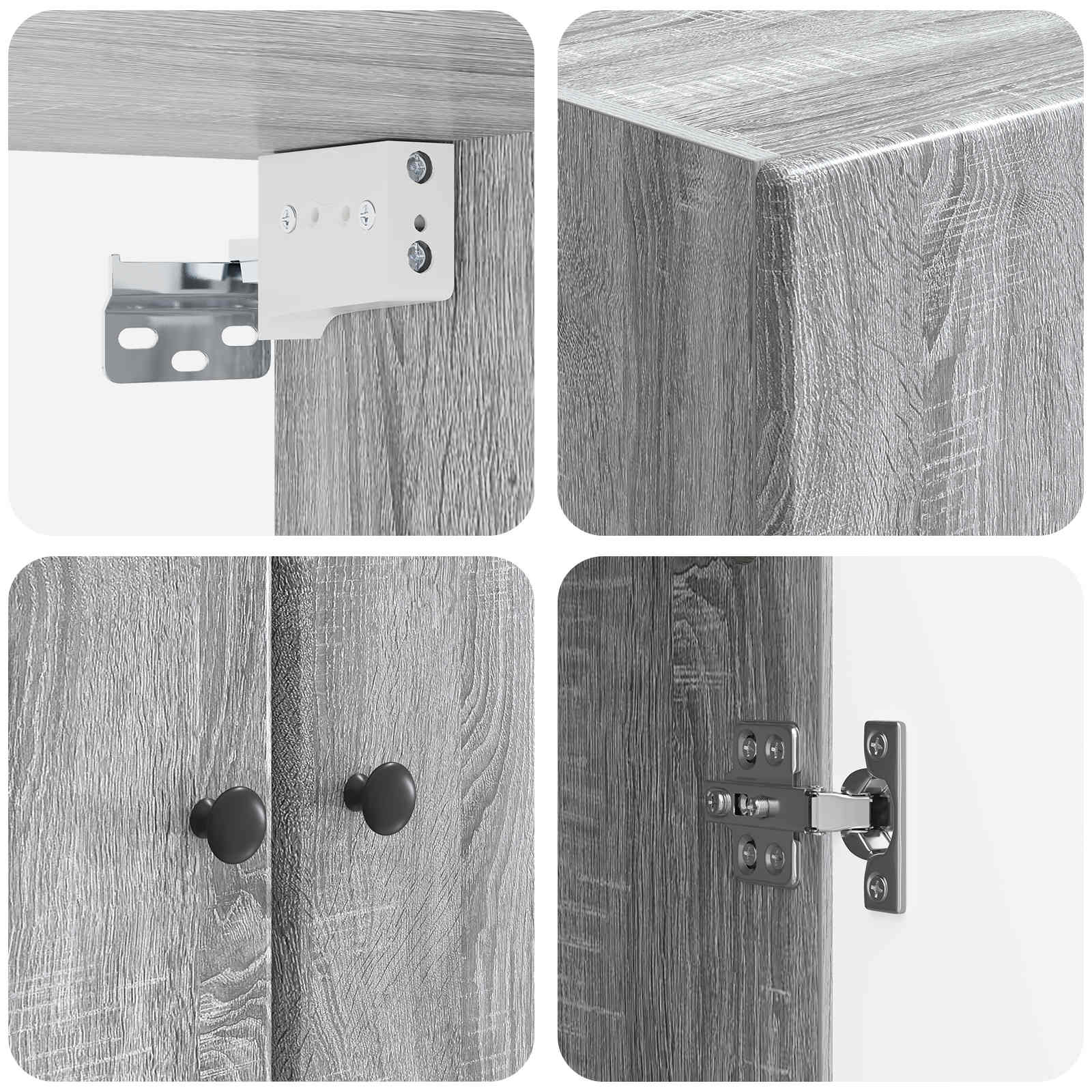 Wandkast Grijs Sonoma 66 x 34,5 x 90 cm Bewerkt hout is nu te koop bij PeponiXL, paradijselijk wonen!